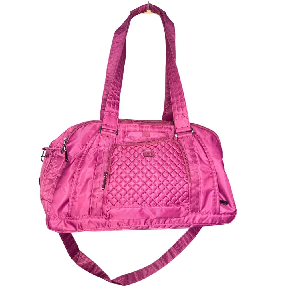 Lug Propeller Quilted Duffel Bag w/Strap Pink Travel Overnight Carry-on